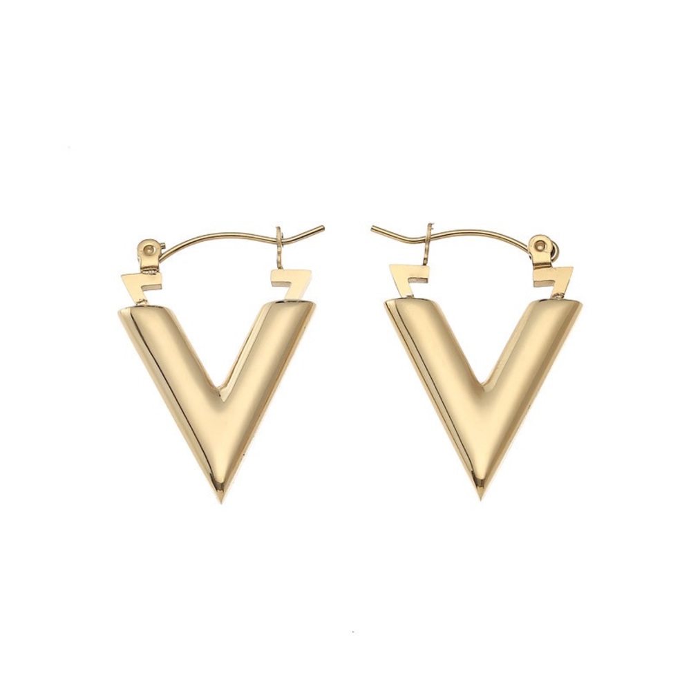 Gold V Earrings
